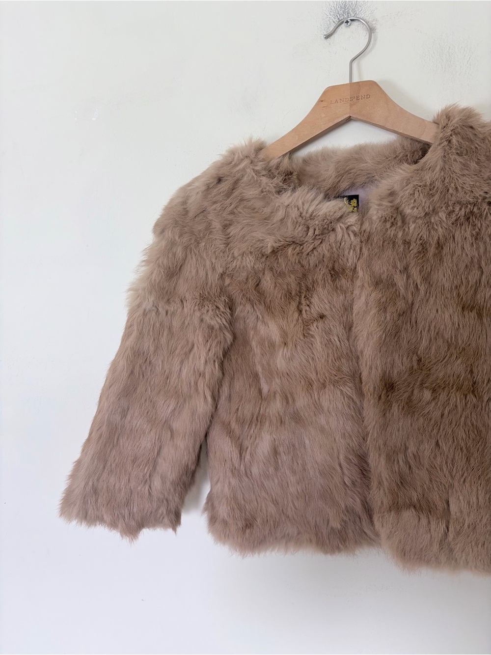 Vintage rabbit fur jacket in brown M cropped - Picture 2 of 12